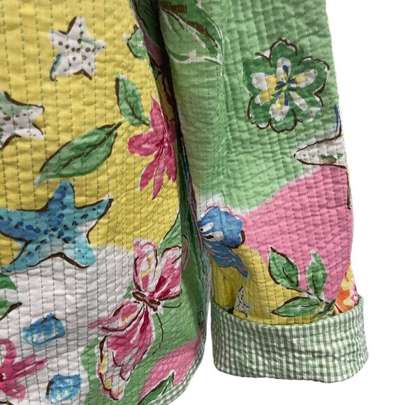 Alfred Dunner Women's Quilted Floral Jacket Size 10 Pastel Colors Long Sleeves - Picture 3 of 8